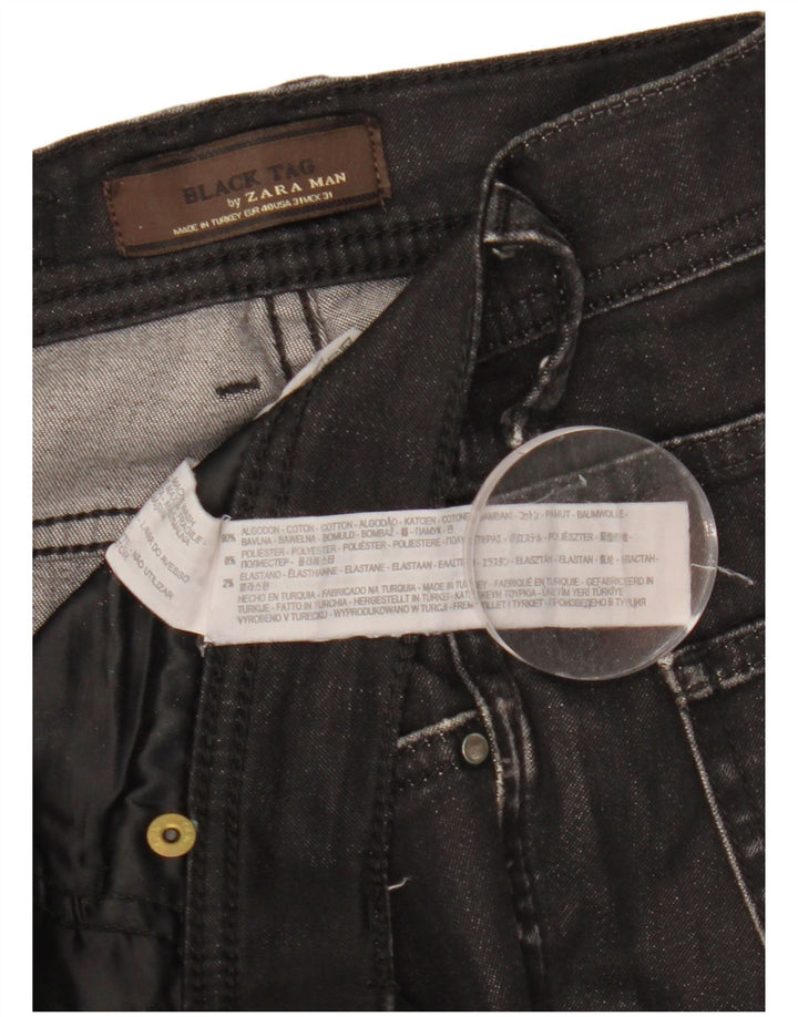 Zara Mens Slim Jeans EU 40 Medium W31 L31 Algodón Negro