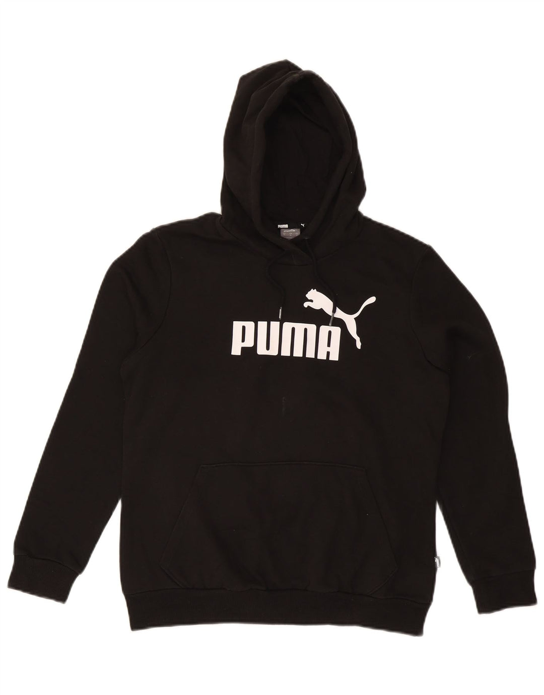 PUMA Jersey con capucha gráfica para mujer UK 14 Medium Black Cotton