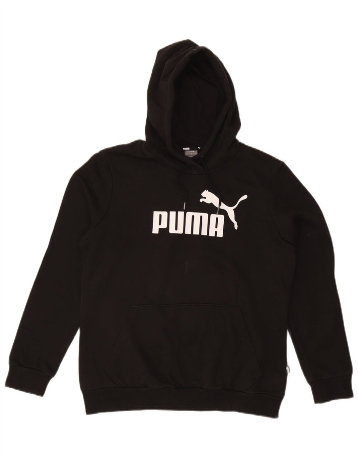 PUMA Jersey con capucha gráfica para mujer UK 14 Medium Black Cotton