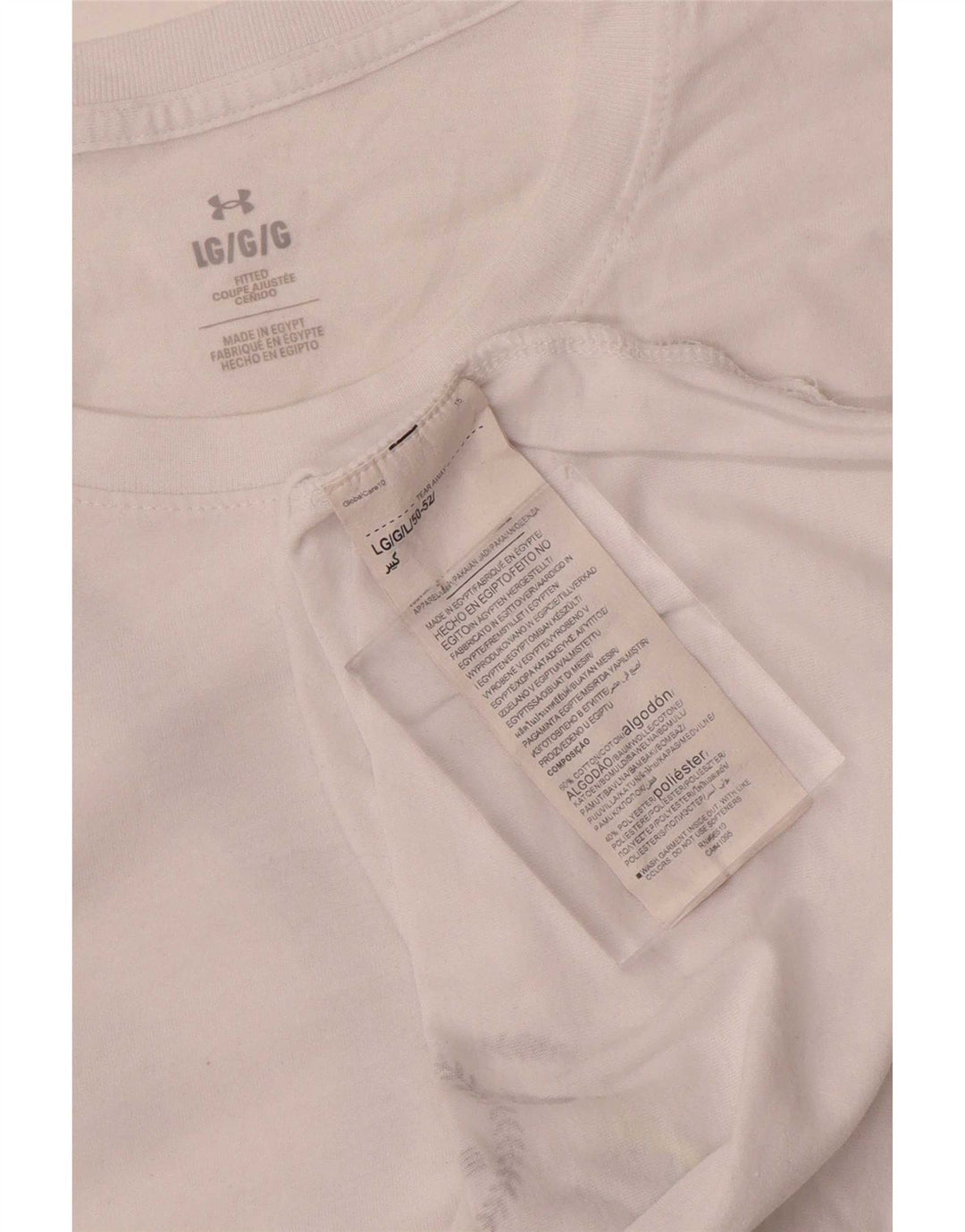 Under Armour Camiseta gráfica de manga larga para hombre de algodón blanco grande