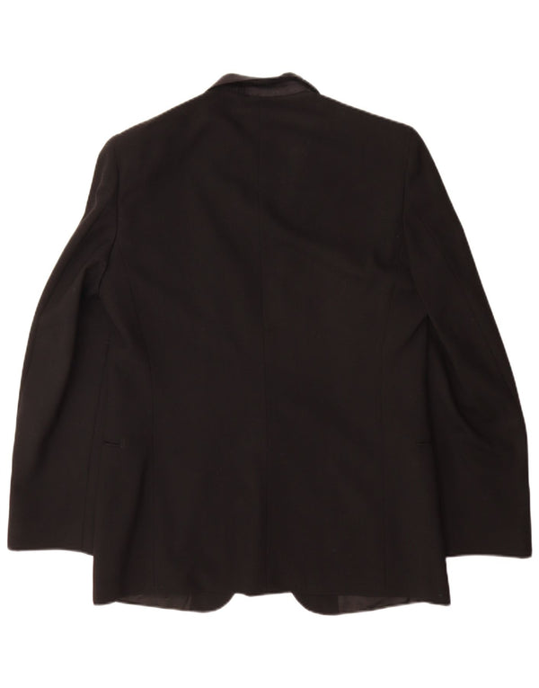 Sergio Valentino Chaqueta tipo blazer con 1 botón para hombre IT 50 Large Lana virgen negra
