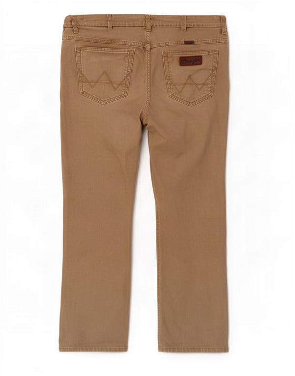 Wrangler Pantalones casuales rectos elásticos Texas para hombre W40 L29 Algodón beige