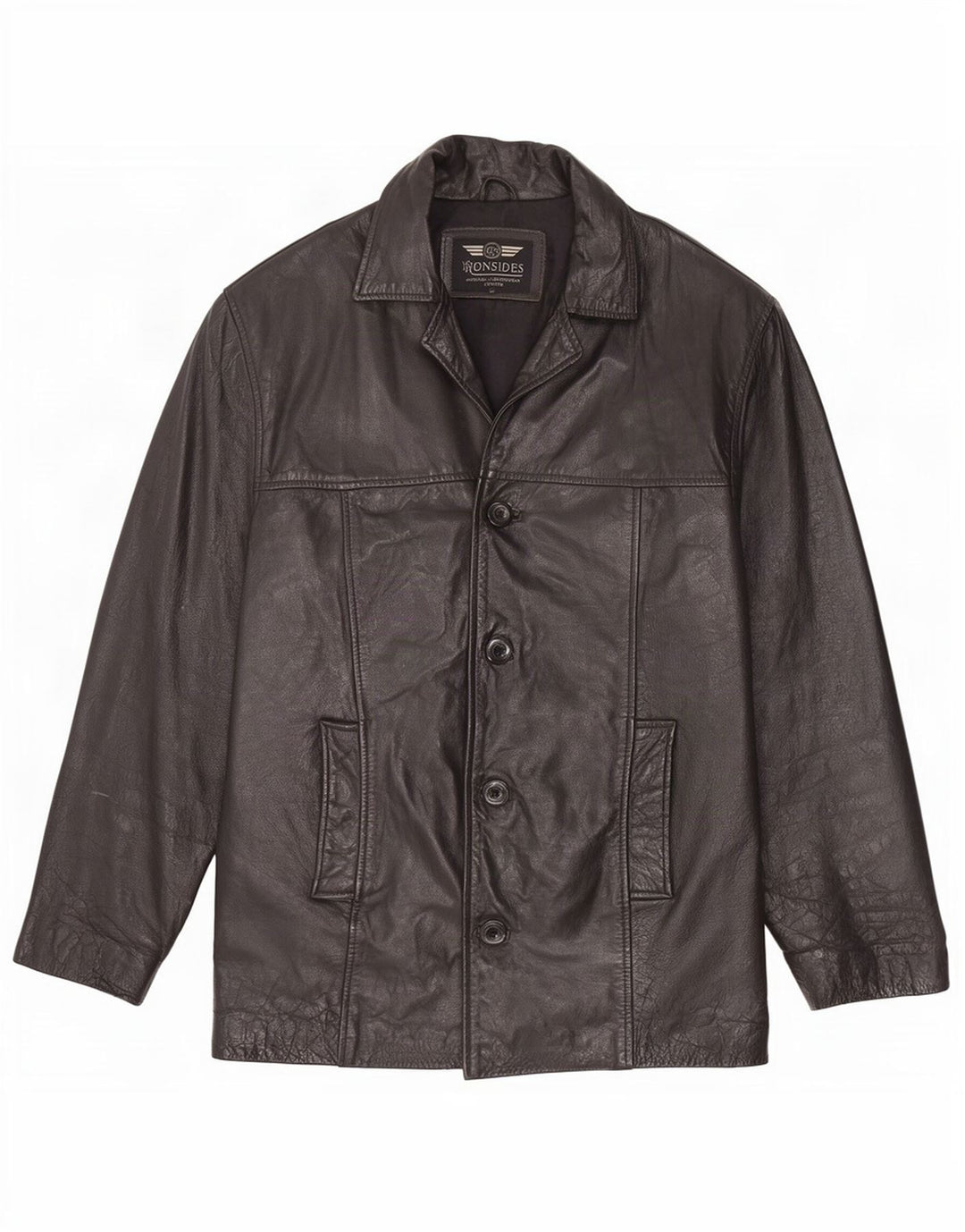 Ironsides Chaqueta de cuero para hombre UK 42 XL Negro