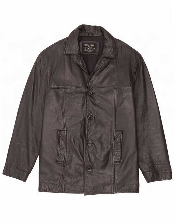 Ironsides Chaqueta de cuero para hombre UK 42 XL Negro