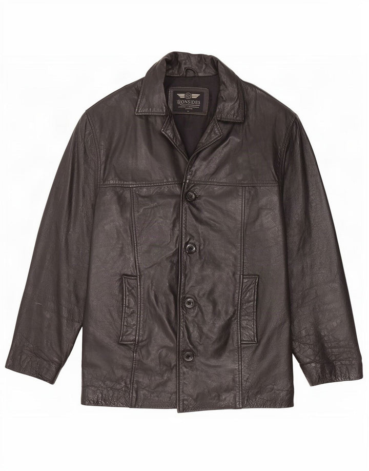 Ironsides Chaqueta de cuero para hombre UK 42 XL Negro