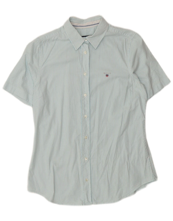 GANT Camisa de manga corta para mujer UK 40 Algodón a rayas azul medio