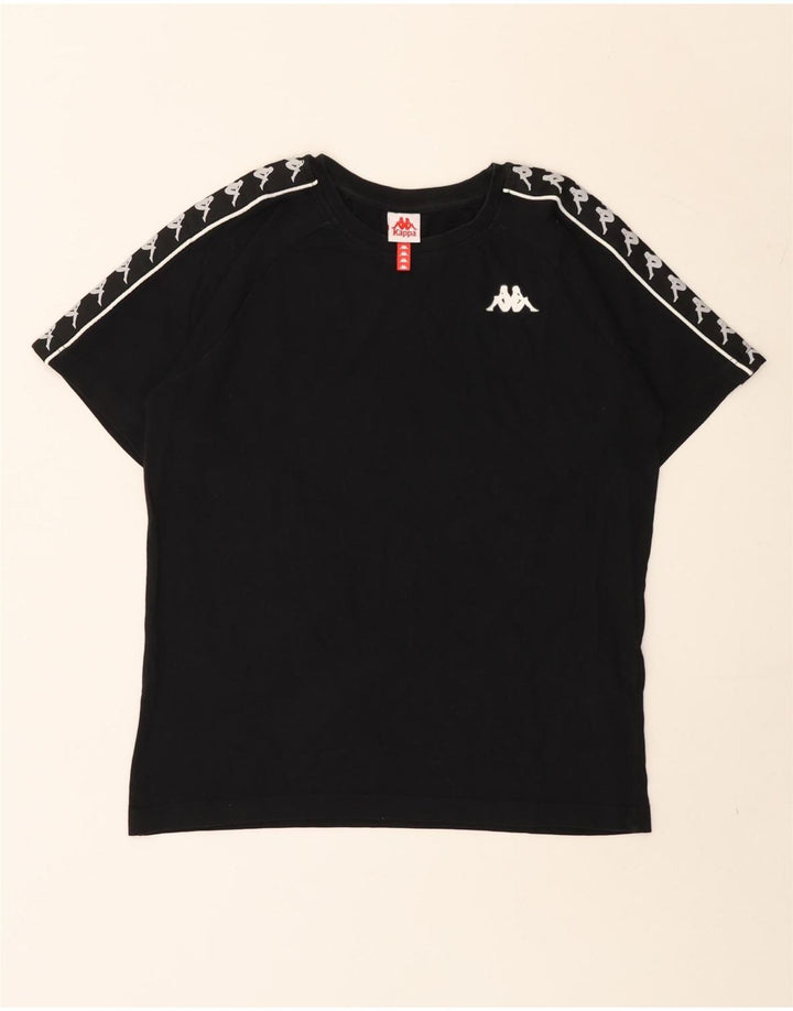 Kappa - Camiseta gráfica para hombre, talla pequeña, algodón negro
