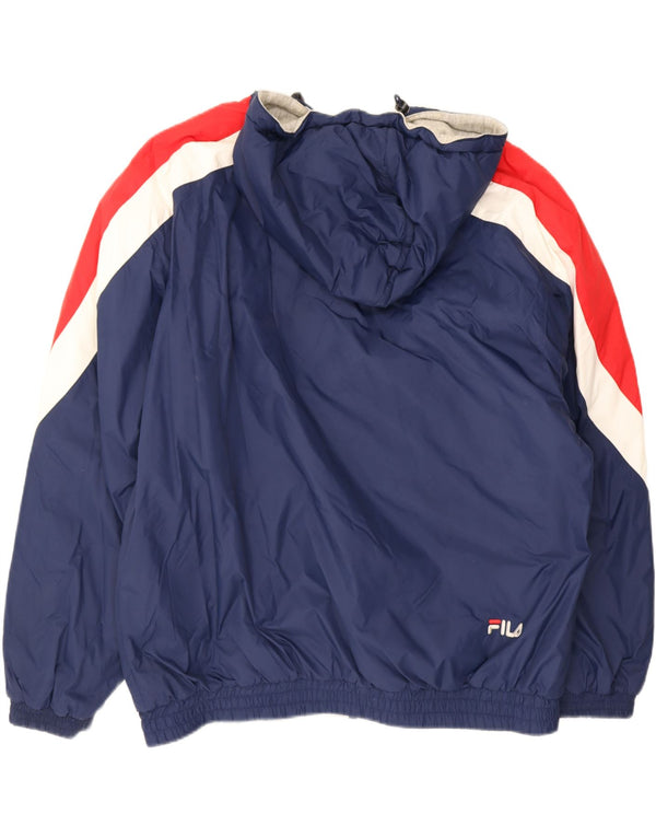 Fila Chaqueta reversible con capucha para hombre UK 42 XL Azul marino Colorblock Poliamida