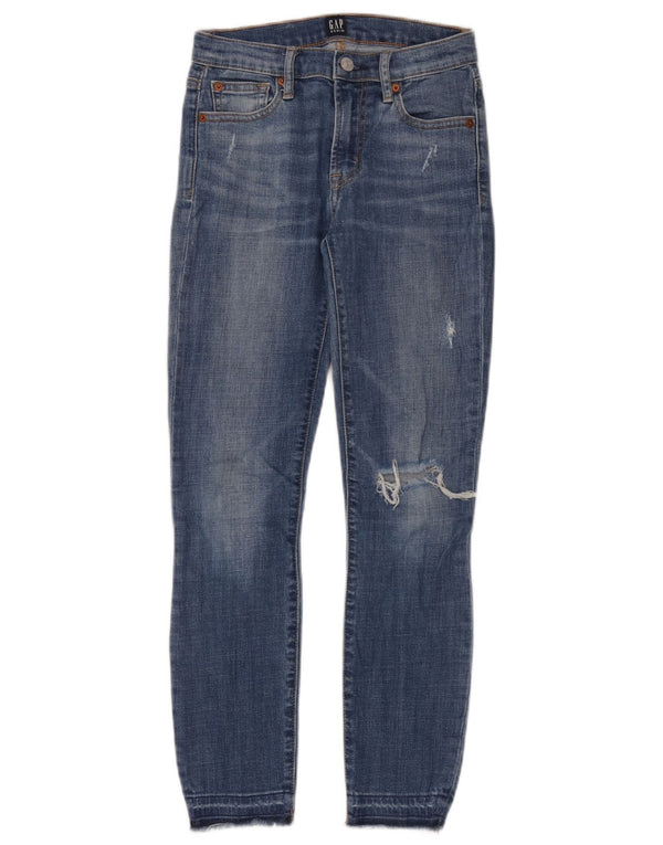 Gap Mens Distressed Slim Jeans W24 L27 Blue Cotton