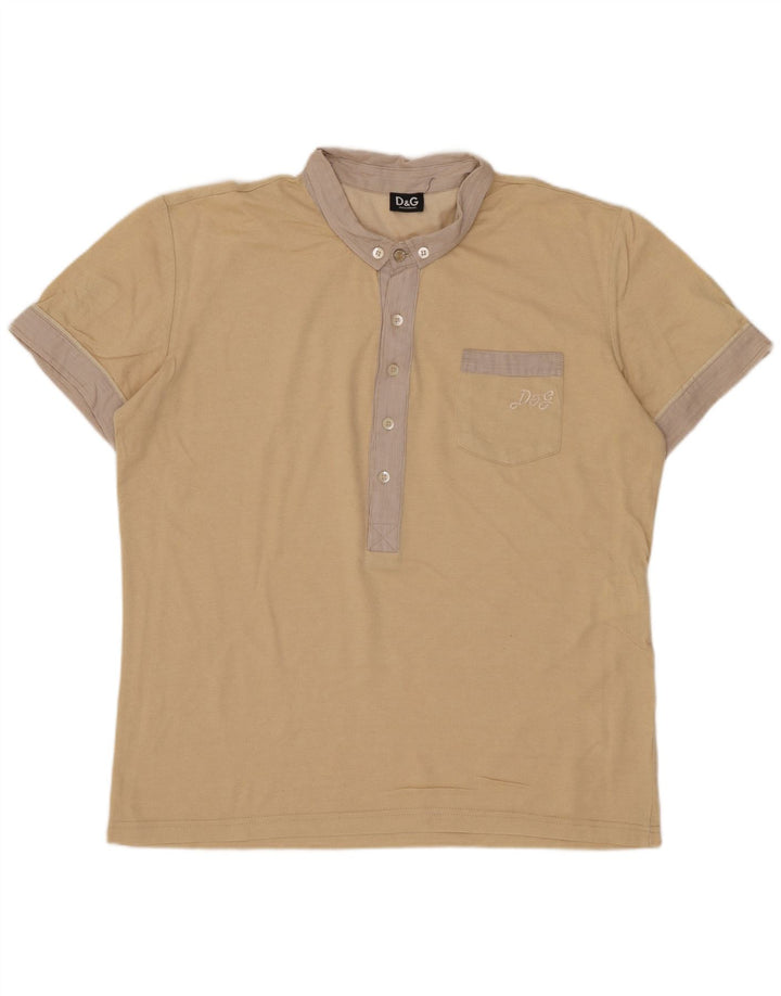 DOLCE & GABBANA Polo Rugby Hombre Grande Algodón Beige