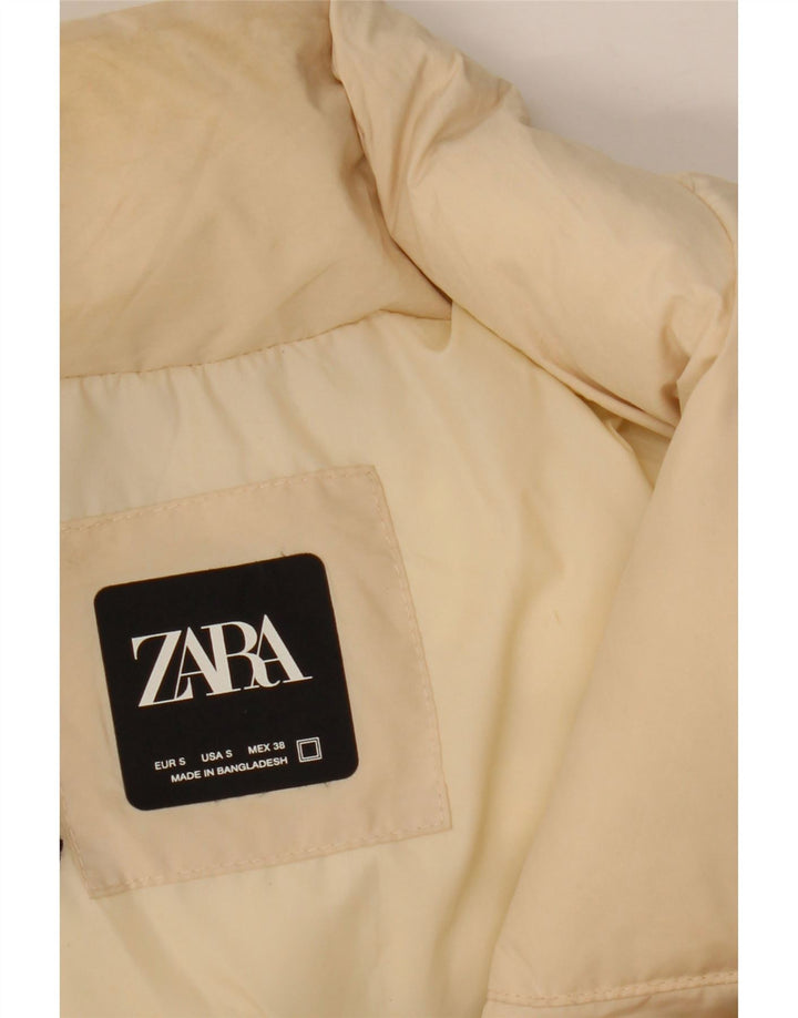 ZARA Chaqueta acolchada para hombre UK 36 Small Beige Nylon