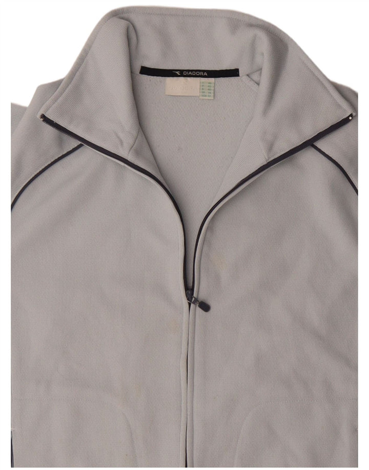 Diadora Chaqueta de chándal para mujer UK 40 Grande Poliéster con bloques de color azul