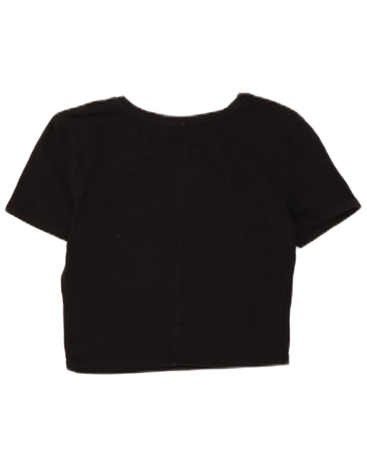 Zara Mujer Crop Camiseta Top UK 8 Small Negro