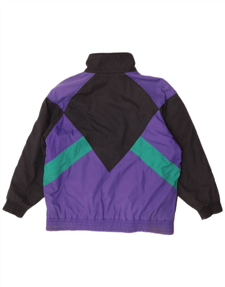 Vintage mujer cortavientos chaqueta Reino Unido 16 gran bloque de color multicolor