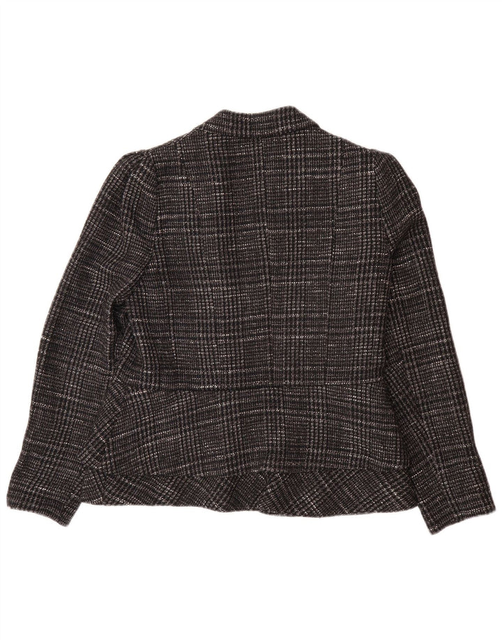 MASSIMO DUTTI Chaqueta Blazer para Mujer EU 42 Algodón a Cuadros Gris Grande