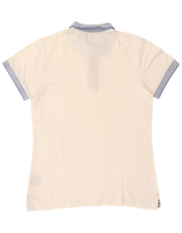 Polo Kappa Hombre De Algodón Color Block Blanco Mediano