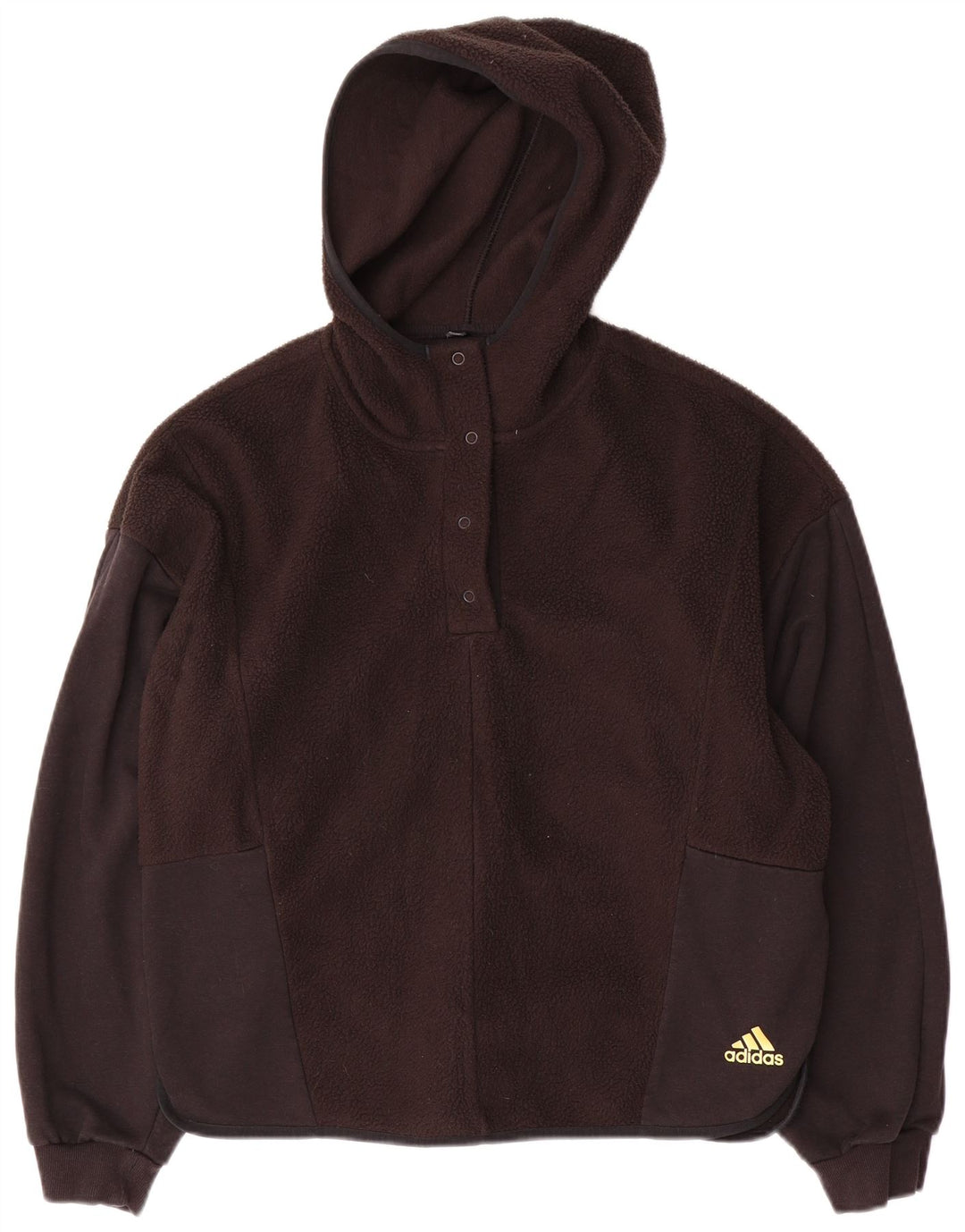 ADIDAS Jersey de forro polar con capucha de gran tamaño para mujer Reino Unido 8/10 Pequeño Poliéster negro