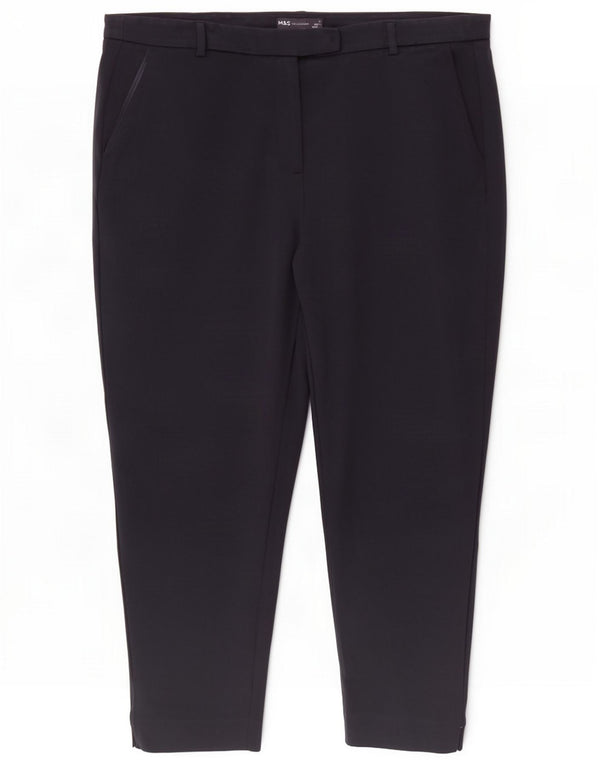 Pantalones chinos cónicos Marks & Spencer para mujer UK 20 2XL W38 L26 Azul marino