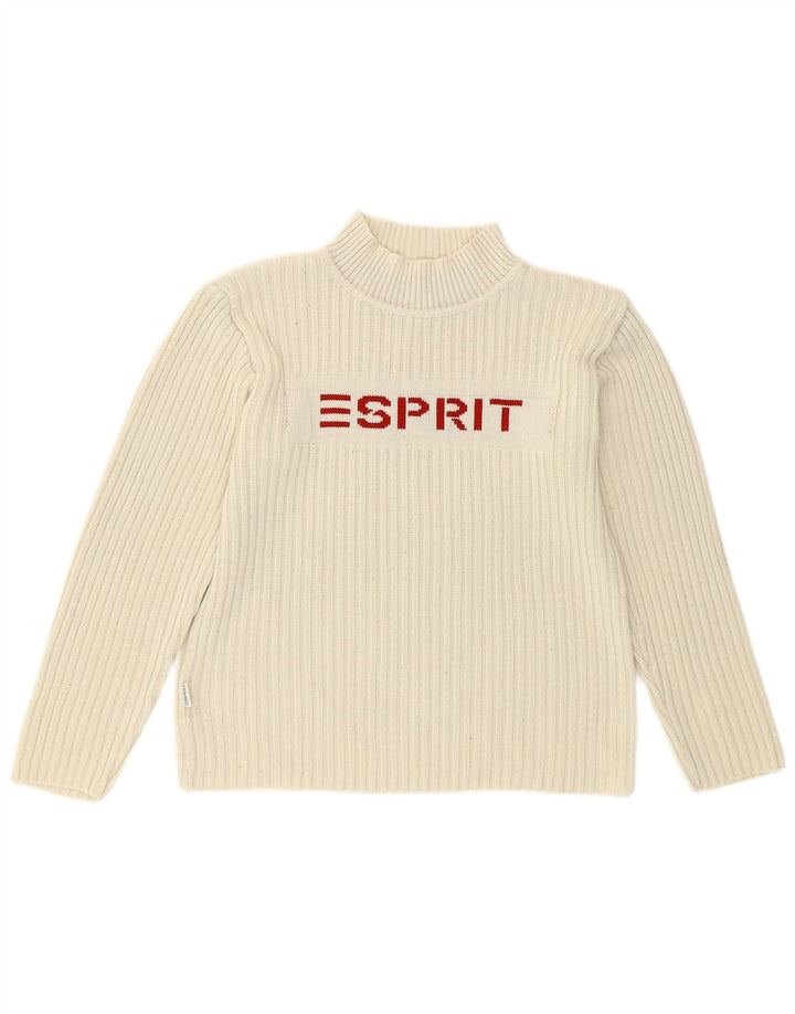 Esprit Jersey con cuello de tortuga gráfico para mujer UK 40 Algodón blanco mediano