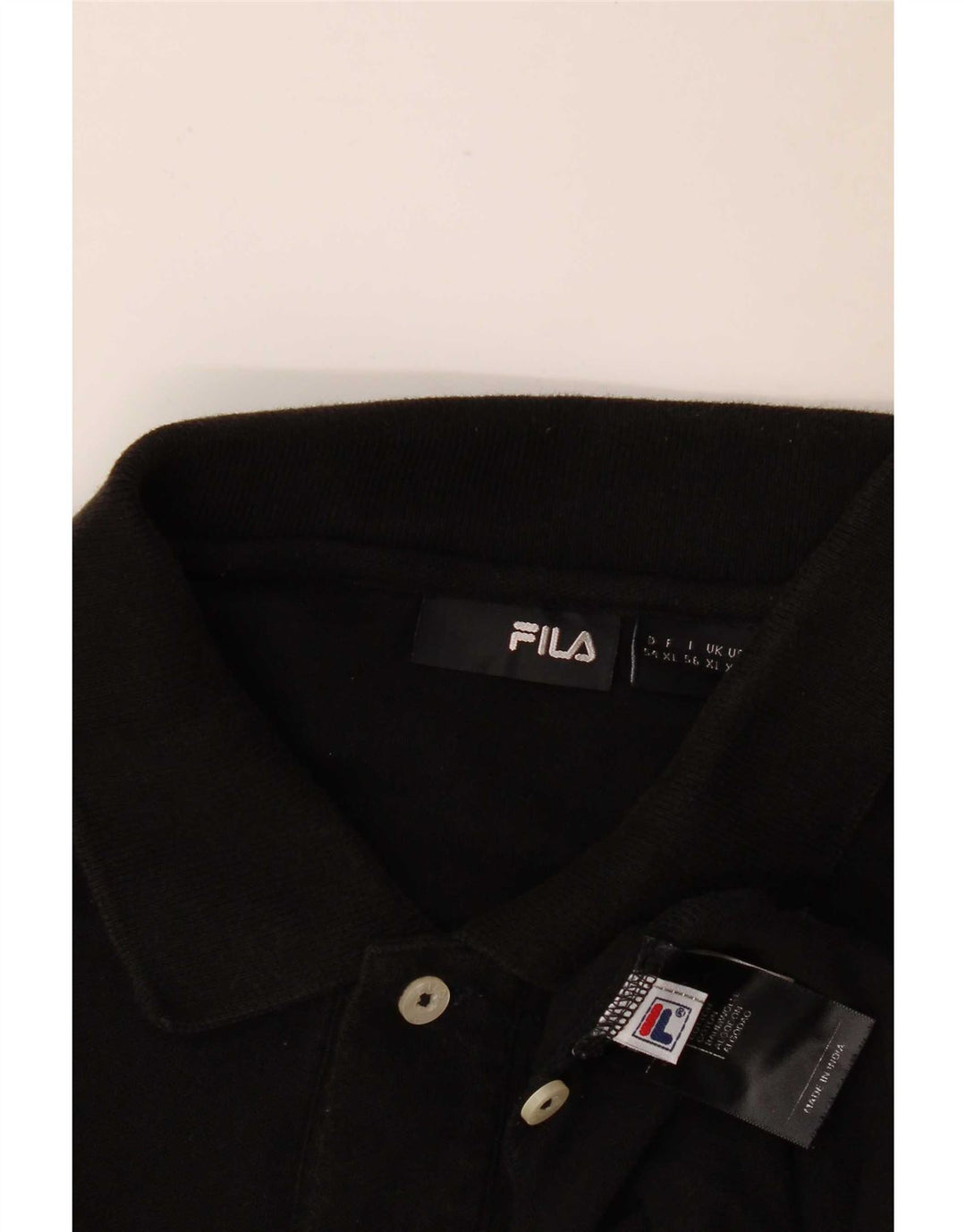 Fila Polo Hombre XL Algodón Negro