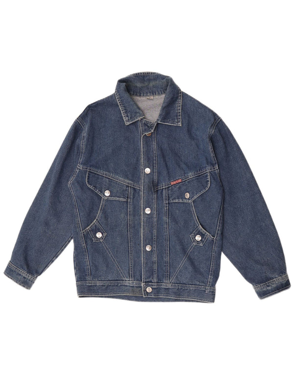 Vintage hombres chaqueta de mezclilla Reino Unido 42 XL algodón azul
