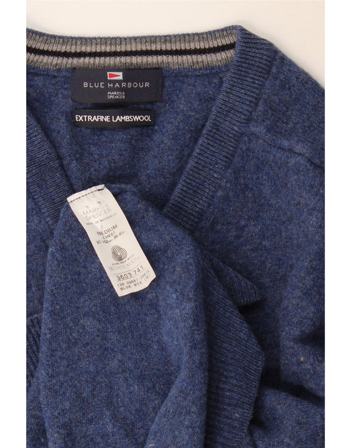 Marks & Spencer Suéter con Cuello en V para Mujer UK 44 Medio Azul Marino
