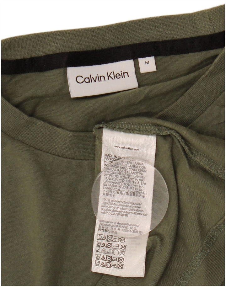 Calvin Klein Camiseta gráfica para hombre Top de algodón caqui mediano