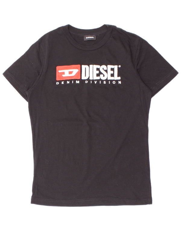 Diesel Camiseta gráfica para niños 9-10 años Algodón negro