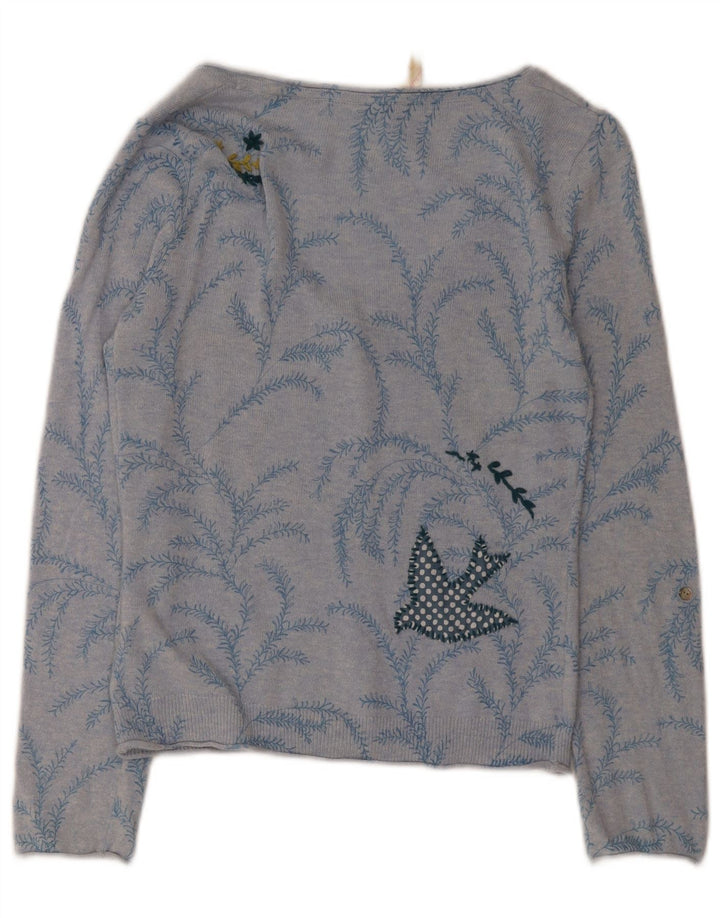 White Stuff Cárdigan con estampado abstracto para mujer, talla 40, color azul pequeño