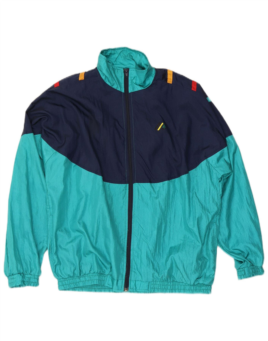 VINTAGE Chaqueta superior de chándal para hombre XL Bloque de color azul
