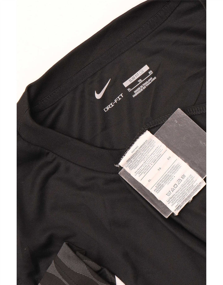 Nike Camiseta Dri Fit Slim Graphic para Hombre Top XL Poliéster Negro