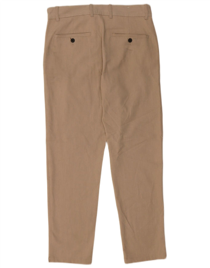 Zara Mens Slim Chino Pantalones EU 38 Small W30 L28 Beige Poliéster