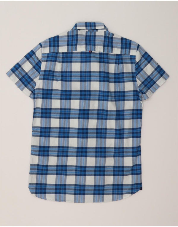 Superdry Camisa De Manga Corta De Algodón A Cuadros Azul Medio