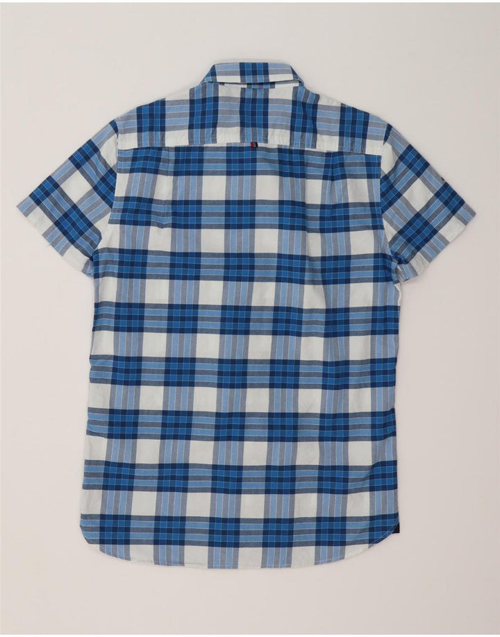 Superdry Camisa De Manga Corta De Algodón A Cuadros Azul Medio