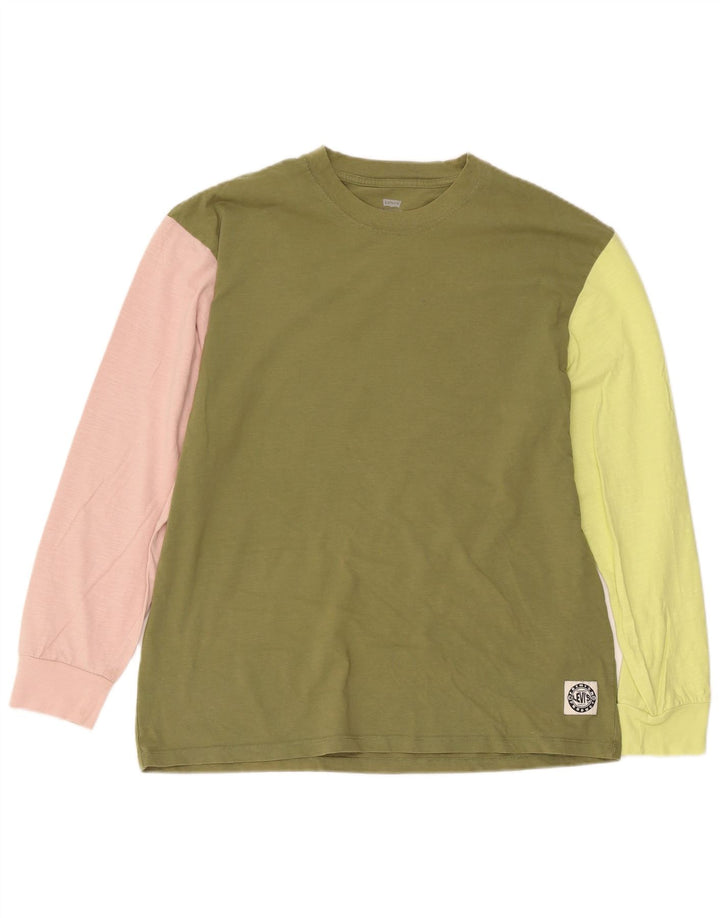 Levi's Hombre Relaxed Top Manga Larga De Algodón Color Block Verde Medio