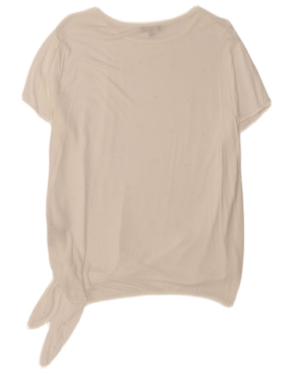 Massimo Dutti Blusa Mujer Top UK 40 XL Viscosa Blanco