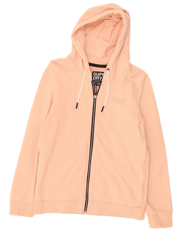 Superdry Sudadera con capucha y cremallera para mujer Reino Unido 10 Small Pink Cotton