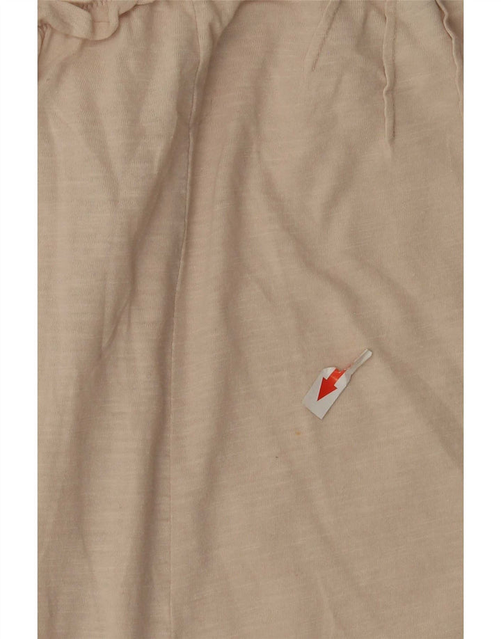 Benetton Top Corto Sin Tirantes Mujer UK 42 Algodón Beige Medio