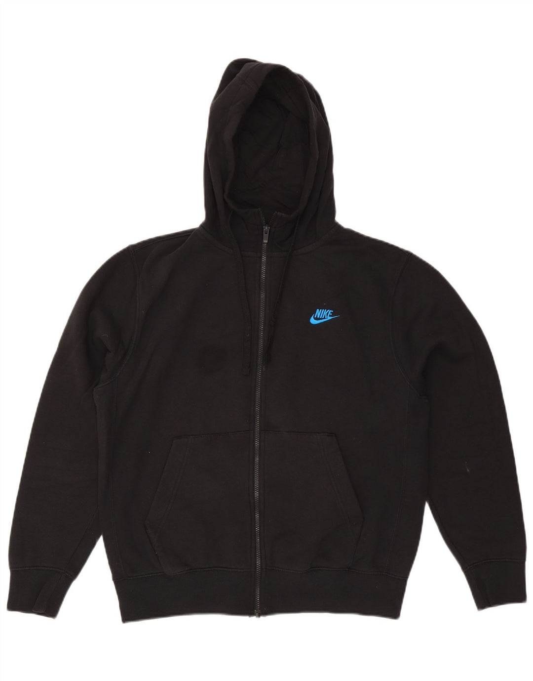 Nike - Sudadera con capucha y cremallera para hombre, talla mediana, algodón negro