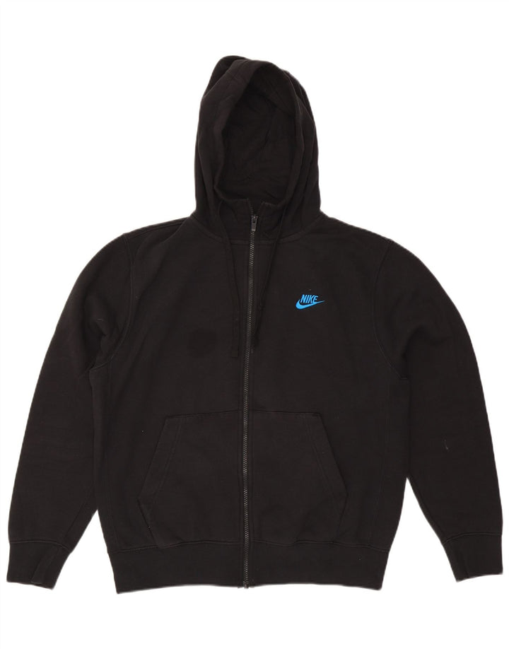 Nike - Sudadera con capucha y cremallera para hombre, talla mediana, algodón negro