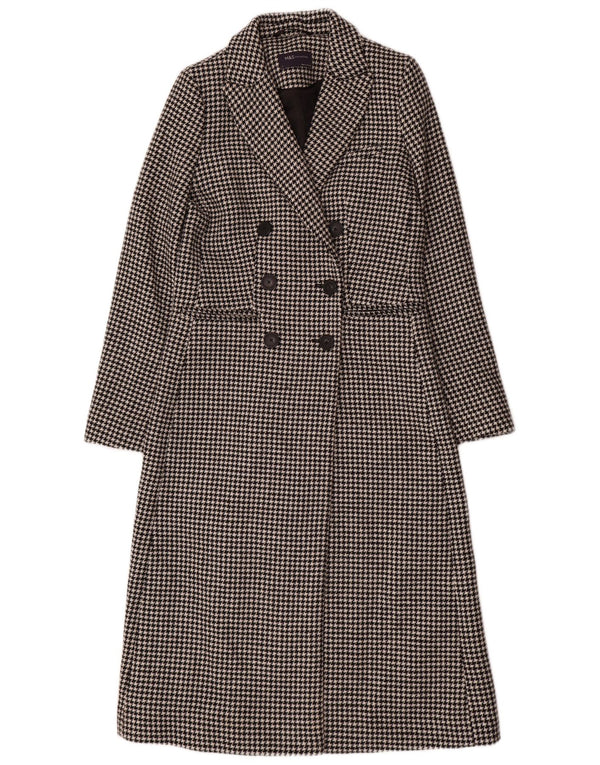 Marks & Spencer Abrigo cruzado para mujer UK 8 Small Black Houndstooth
