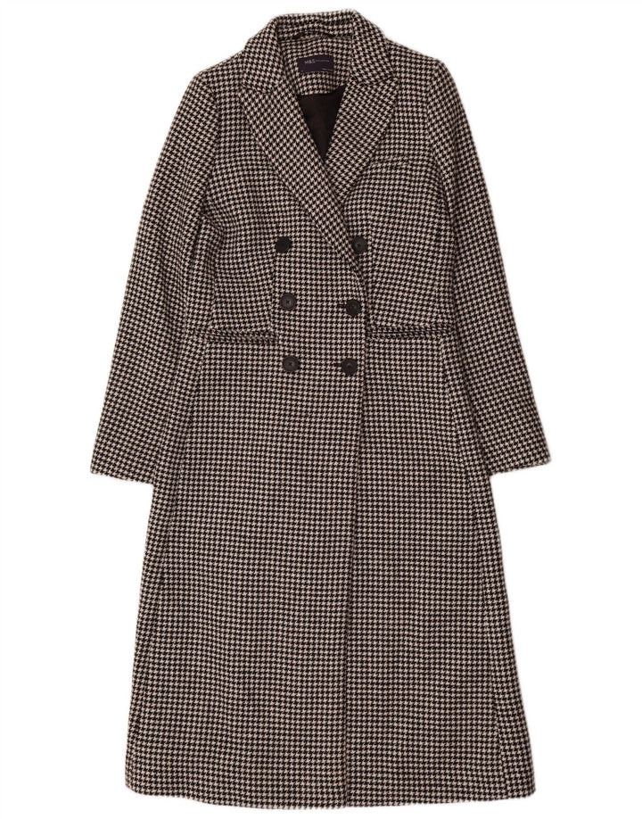 Marks & Spencer Abrigo cruzado para mujer UK 8 Small Black Houndstooth