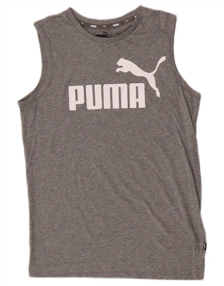 Puma Camiseta sin mangas gráfica para niños 13-14 años Gris moteado