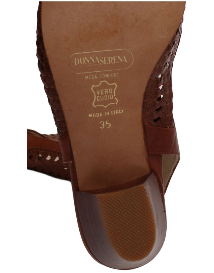 Donna Serena Sandalias de cuero para mujer Talla UK 2.5 Cuero marrón