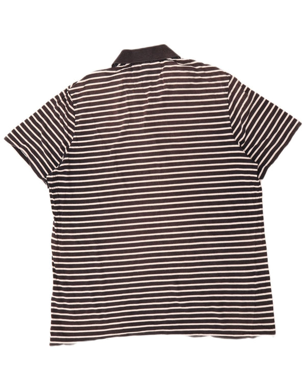Lacoste Polo de ajuste regular para hombre talla 7 2XL algodón a rayas azul marino