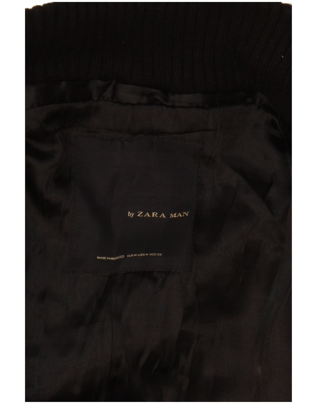 Zara Hombre Gabardina ES 38 Mediano Negro