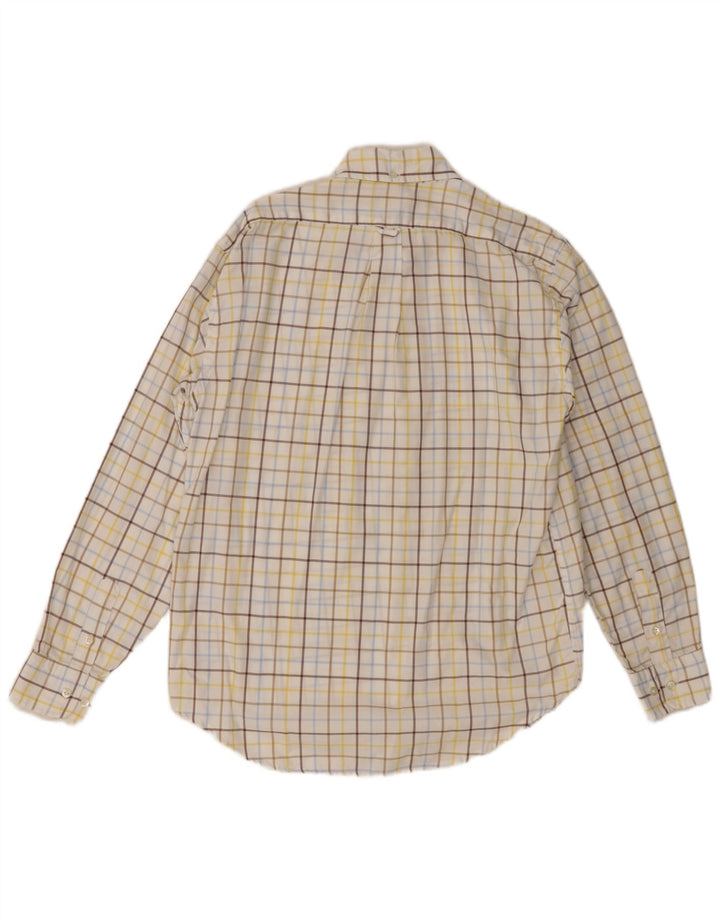 Henry Cottons Camisa para hombre Talla 41 Algodón a cuadros blanco mediano