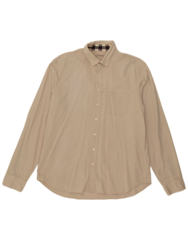 Camisa Burberry Hombre XL Algodón Beige