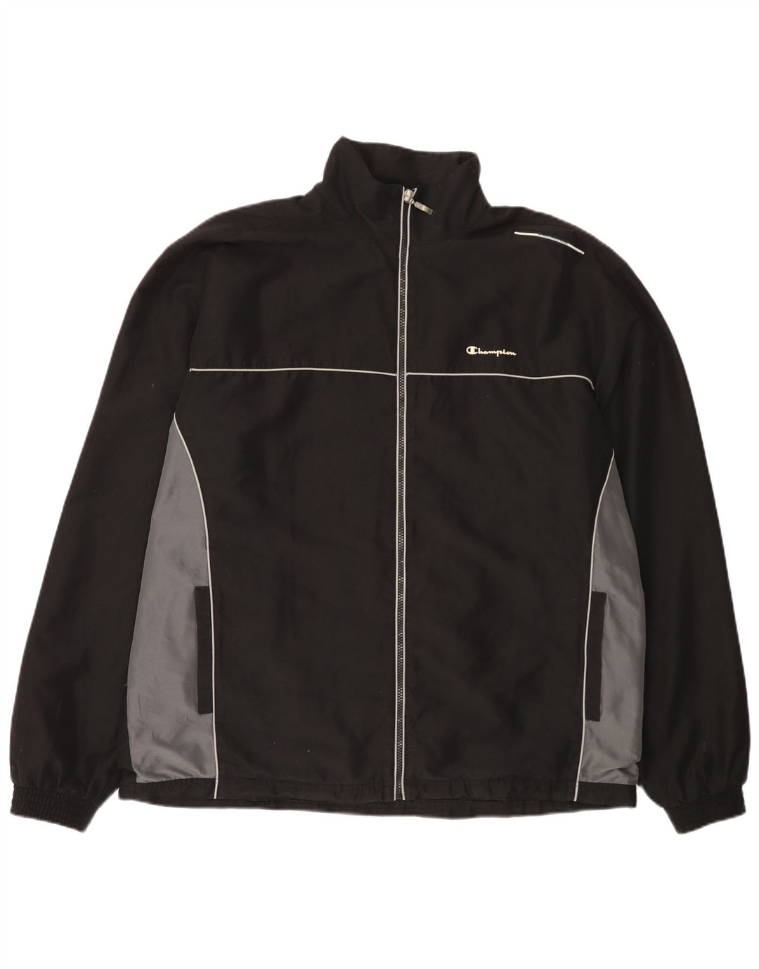 Champion Chaqueta De Chándal Para Hombre 2XL Poliéster Color Block Negro