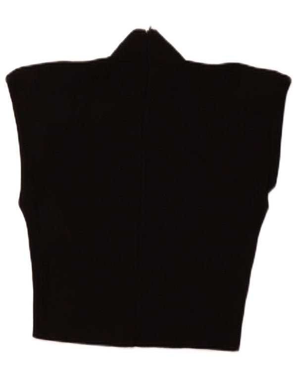 ZARA Mujer Crop Turtle Neck Jumper Sweater UK 40 Medium Negro